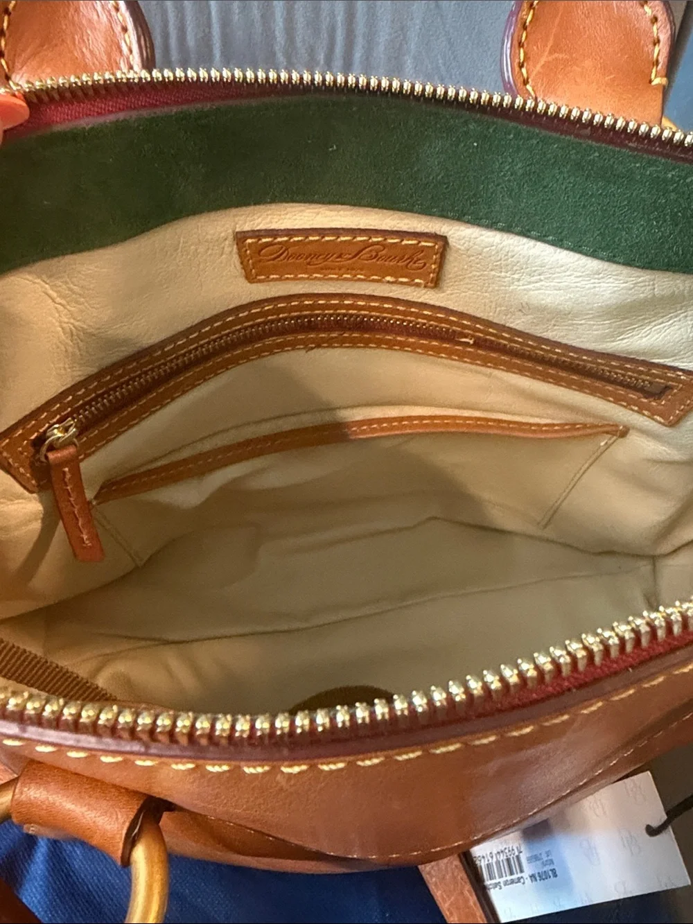 NWT Dooney & Bourke Florentine Cameron Satchel in Natural with Crossbody Strap